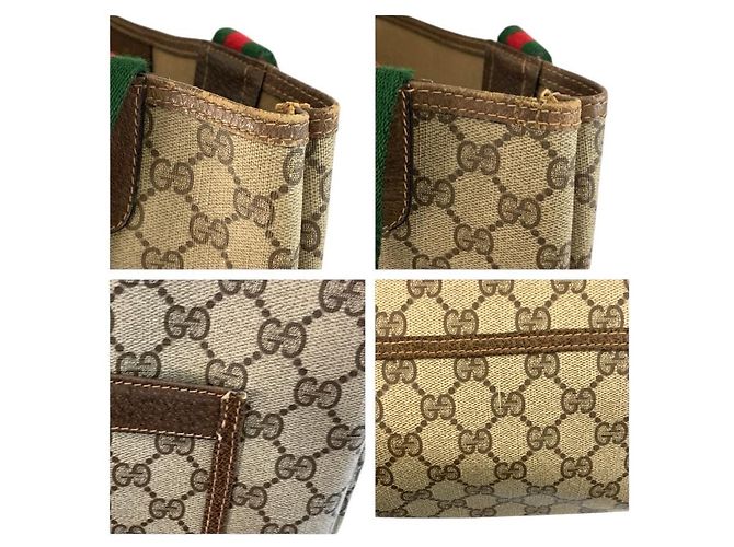 Borsa a tracolla Tote Gucci GG Supreme Canvas Marrone Beige - vista 5