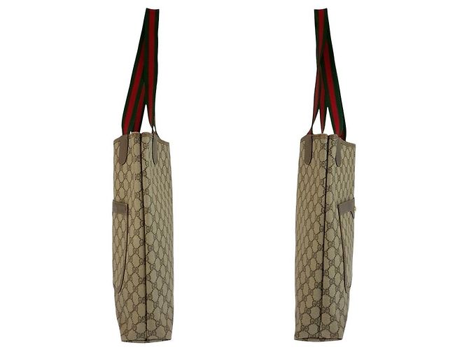 Borsa a tracolla Tote Gucci GG Supreme Canvas Marrone Beige - vista 8
