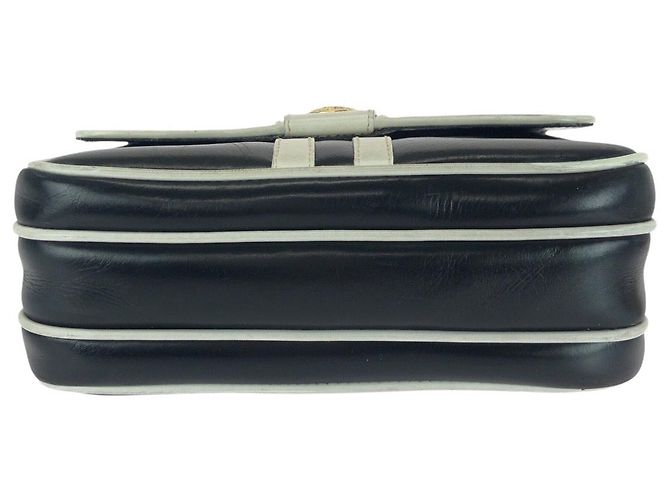 Céline Celine Vintage Leder Schultertasche Blau - Ansicht 10