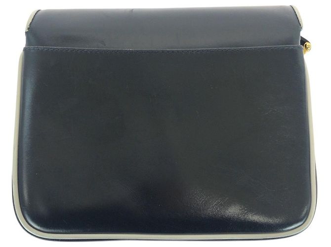 Céline Celine Vintage Leder Schultertasche Blau - Ansicht 2