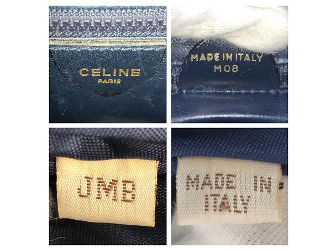 Céline Celine Vintage Leder Schultertasche Blau - Ansicht 4