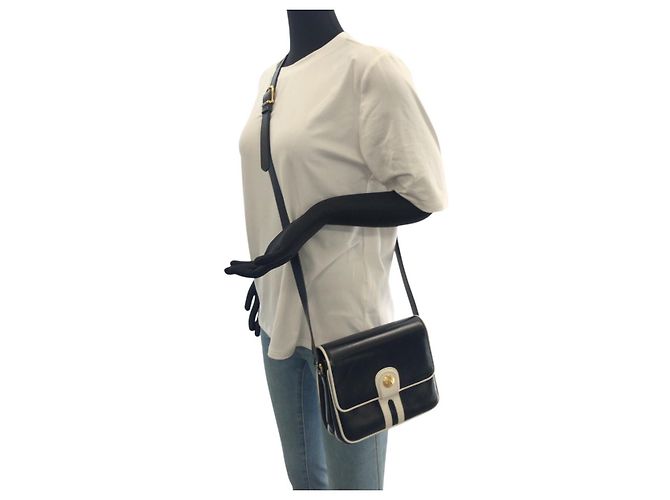 Céline Celine Vintage Leder Schultertasche Blau - Ansicht 7