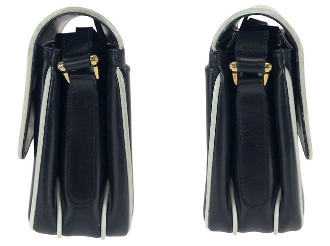 Céline Celine Vintage Leder Schultertasche Blau - Ansicht 8