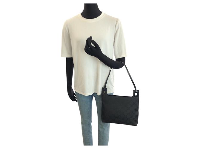 Bolsa de ombro em nylon Gucci Preto - vista 7