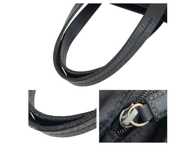 Borsa Prada Nylon Leather Tessuto Logo Nero - vista 6