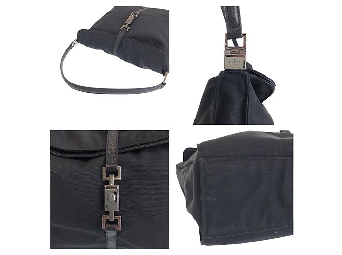 Gucci Jackie Nylon Schultertasche Schwarz - Ansicht 5