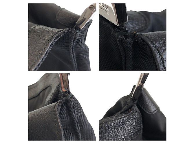 Gucci Jackie Nylon Schultertasche Schwarz - Ansicht 6