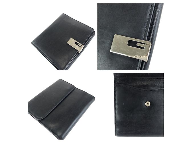Gucci Black Leather Compact Wallet - view 6