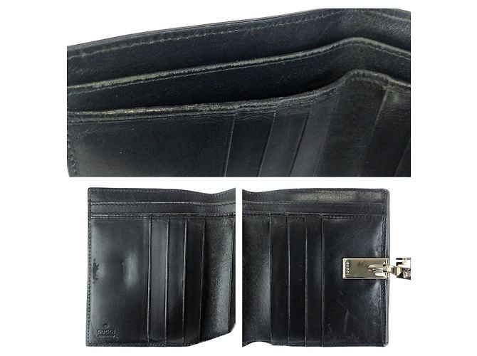 Gucci Black Leather Compact Wallet - view 7