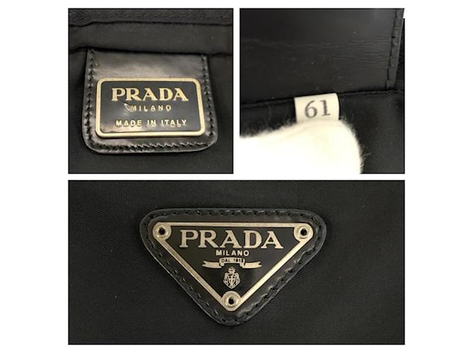 Bolso Tote Prada Nylon Tessuto Triangle Logo Negro - vista 4