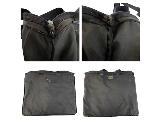 Bolso Tote Prada Nylon Tessuto Triangle Logo Negro - vista 6