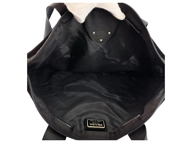 Bolso Tote Prada Nylon Tessuto Triangle Logo Negro - vista 9
