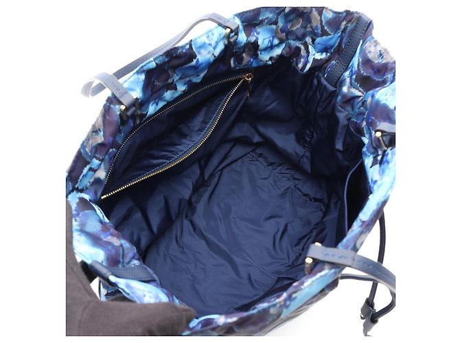 2way Tote Bag Louis Vuitton NoeFurrure MM Cut Flower Gran Bleu Nylon und Leder Blau - Ansicht 3