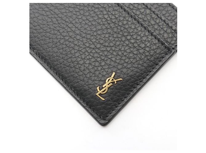 Yves Saint Laurent Tiny Cassandra Leder-Kartenetui von Saint Laurent Paris Schwarz - Ansicht 5