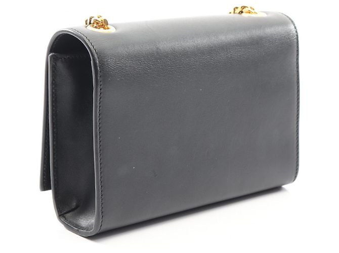Yves Saint Laurent Borsa a tracolla Kate in pelle Saint Laurent Paris Nero - vista 2