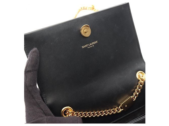 Yves Saint Laurent Borsa a tracolla Kate in pelle Saint Laurent Paris Nero - vista 5