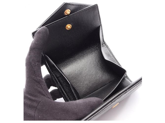 Yves Saint Laurent Portafoglio in pelle Cassandra di Saint Laurent Paris Nero - vista 5