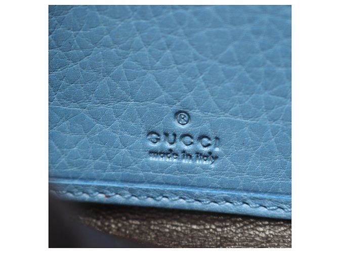Portafoglio lungo in pelle Bamboo Gucci Blu - vista 4