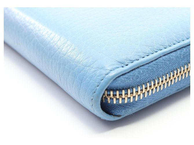 Portafoglio lungo in pelle Bamboo Gucci Blu - vista 8