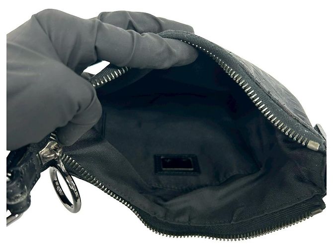 Borsa a tracolla Fendi Zucchino in tela e pelle Nero - vista 10