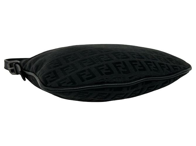 Borsa a tracolla Fendi Zucchino in tela e pelle Nero - vista 8