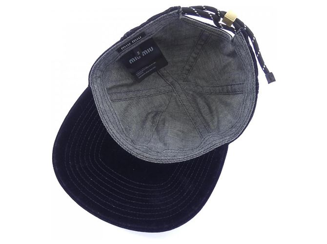 Cappellino in velluto Miu Miu Blu - vista 5