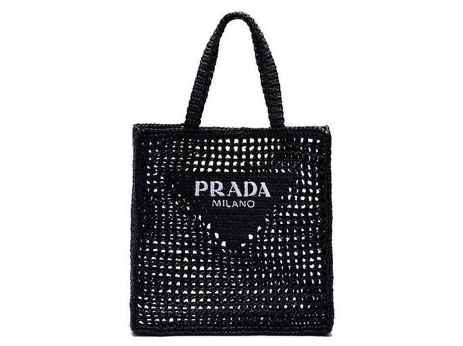 Prada Borsa tote all'uncinetto Nero - vista 2
