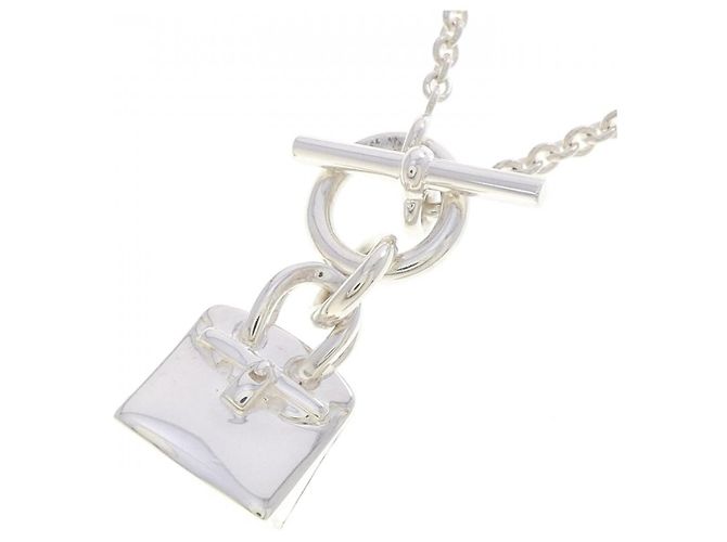 Hermès Collana Amulette Birkin in argento 925 Hermes Metallico - vista 4