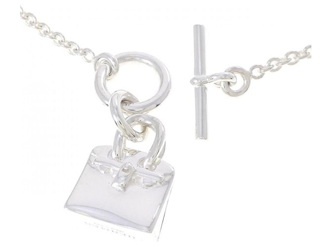 Hermès Collana Amulette Birkin in argento 925 Hermes Metallico - vista 5