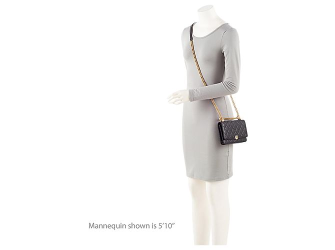Portafoglio con catena Chanel Lambskin Twist Your Buttons Nero - vista 5