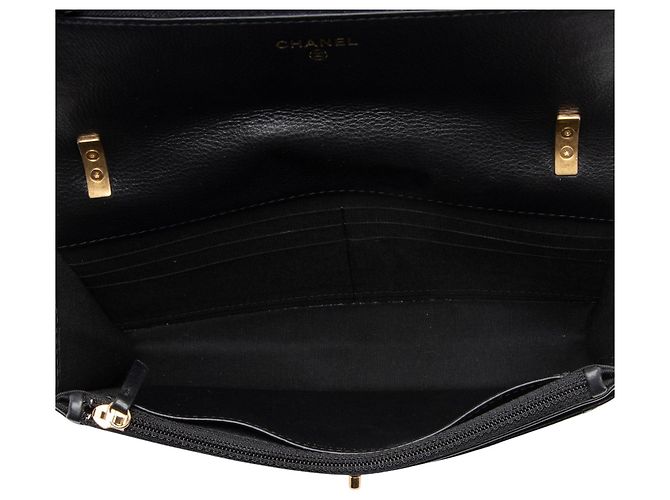 Portafoglio con catena Chanel Lambskin Twist Your Buttons Nero - vista 7
