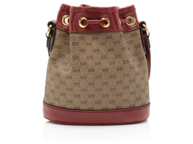 Mini borsa a secchiello in tela Micro GG Gucci x Doraemon Marrone - vista 3