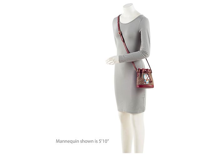 Mini borsa a secchiello in tela Micro GG Gucci x Doraemon Marrone - vista 5