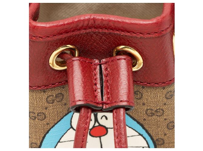 Mini borsa a secchiello in tela Micro GG Gucci x Doraemon Marrone - vista 9
