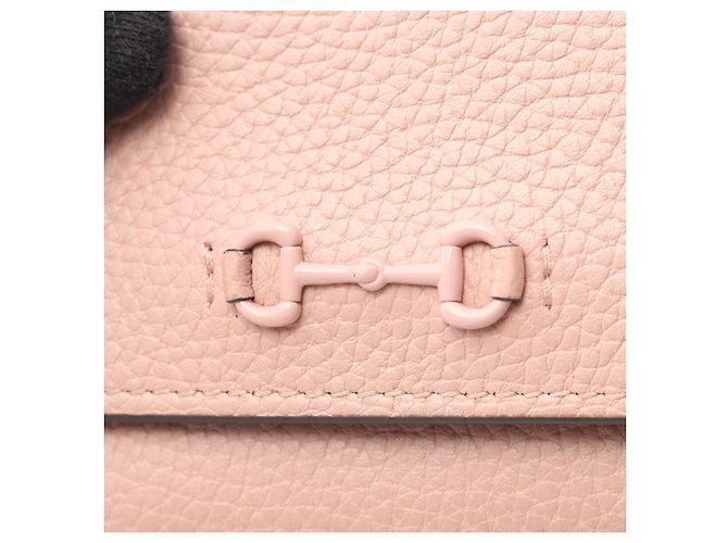 Portafoglio in pelle Gucci Horsebit Rosa - vista 10