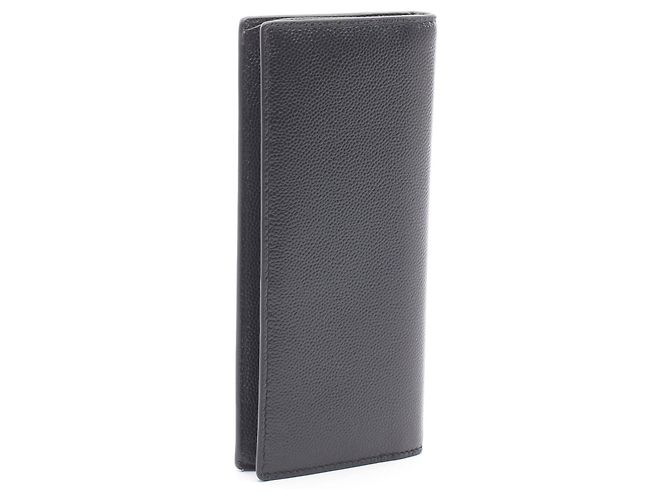 TOD'S Vertical Wallet Leather Long Wallet Black - view 2