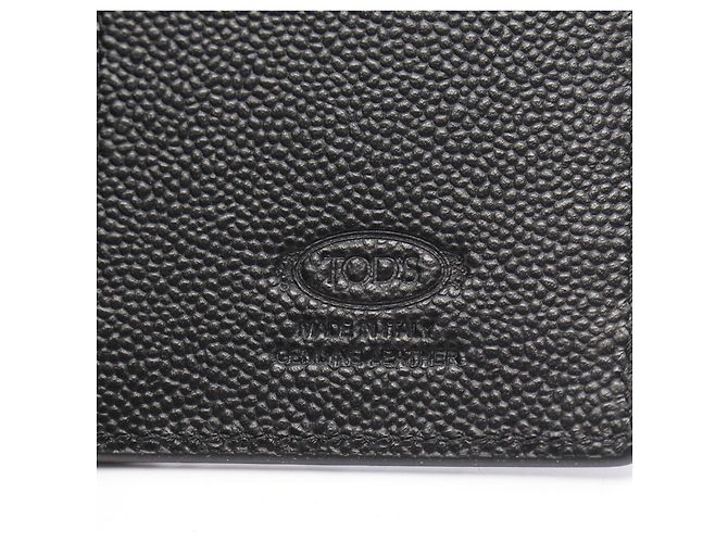 TOD'S Vertical Wallet Leather Long Wallet Black - view 4