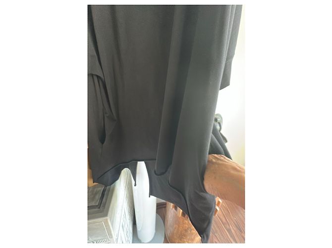 Autre Marque T-shirt nera a maniche corte PLU con anagramma a pois bianchi - vista 4
