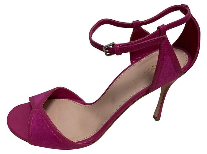 Autre Marque Sergio Rossi Wildleder-Sandaletten mit Absatz Pink - Ansicht 3