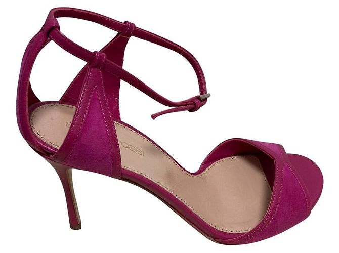 Autre Marque Sergio Rossi Wildleder-Sandaletten mit Absatz Pink - Ansicht 5