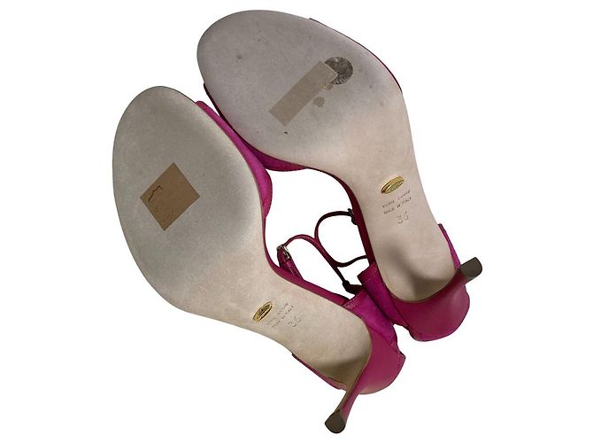 Autre Marque Sergio Rossi Wildleder-Sandaletten mit Absatz Pink - Ansicht 6