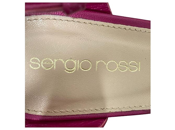 Autre Marque Sergio Rossi Wildleder-Sandaletten mit Absatz Pink - Ansicht 8