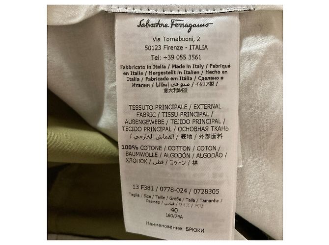Pantalones Salvatore Ferragamo Beige Caqui - vista 7