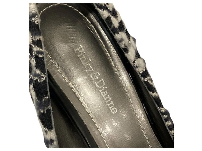 Autre Marque Décolleté a punta in tweed di pizzo Pinky&Dianne Nero - vista 5
