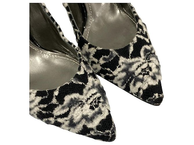 Autre Marque Décolleté a punta in tweed di pizzo Pinky&Dianne Nero - vista 8