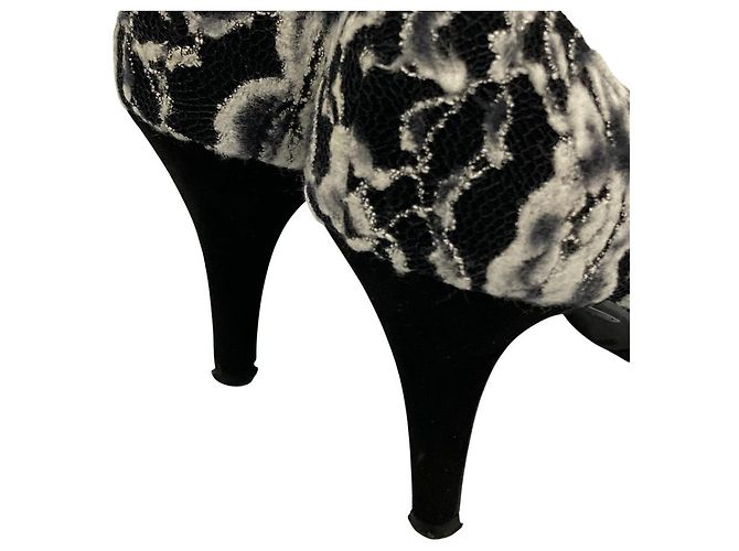 Autre Marque Décolleté a punta in tweed di pizzo Pinky&Dianne Nero - vista 9