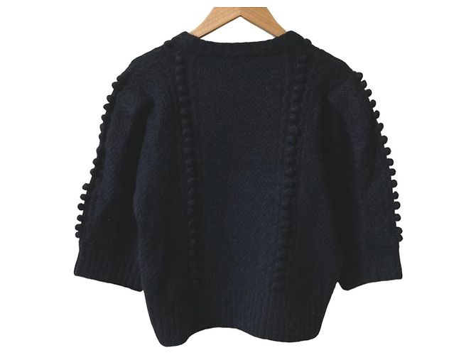 Autre Marque O Pullover de Malha de Manga Curta Preto - vista 2