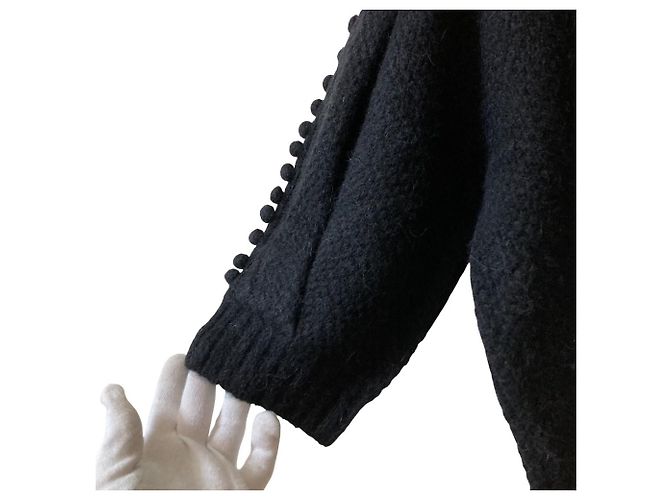 Autre Marque O Pullover de Malha de Manga Curta Preto - vista 3