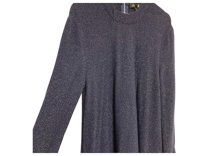 Autre Marque Fransenkleid Drawer Lame Milano Blau Marineblau - Ansicht 2