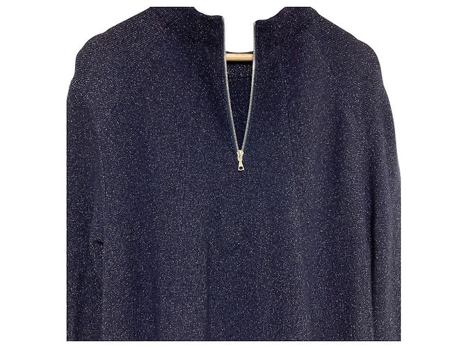 Autre Marque Fransenkleid Drawer Lame Milano Blau Marineblau - Ansicht 5